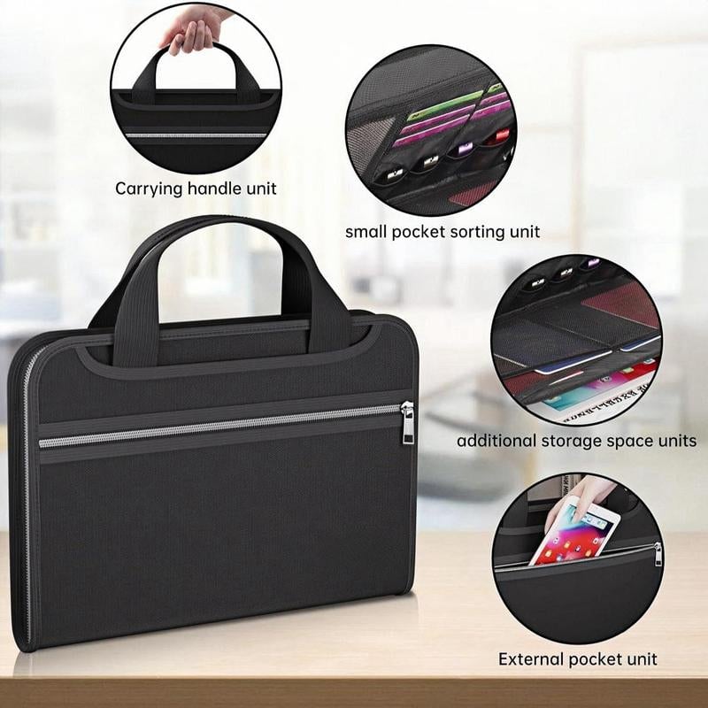 Large Capacity A4 Fireproof File Folder with Handle